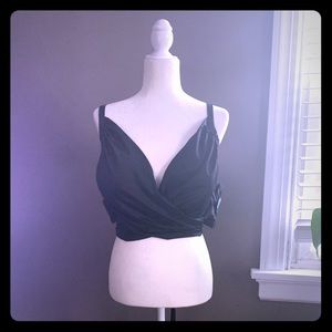 Lane Bryant black bikini top with wrap around
